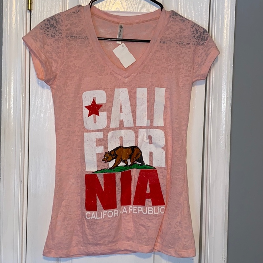Pink California v neck